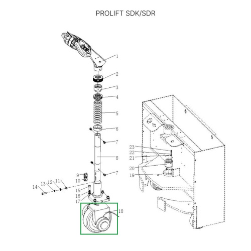 Ведущее колесо для штабелеров SDR1545S/1645/1635/2045, SDK1645/1656/2045 по ценам производителя в Екатеринбурге с доставкой по всей России