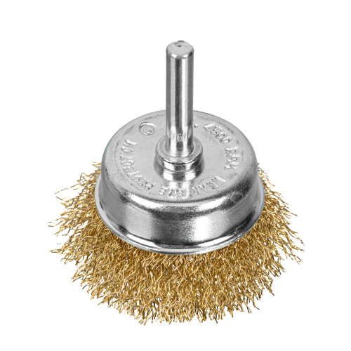 Щетка для дрели, 50 мм, "чашка" со шпилькой, латунированная витая проволока Matrix по ценам производителя в Екатеринбурге с доставкой по всей России