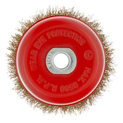 Щетка для УШМ, 100 мм, М14, "чашка", латунированная витая проволока Matrix по ценам производителя в Екатеринбурге с доставкой по всей России