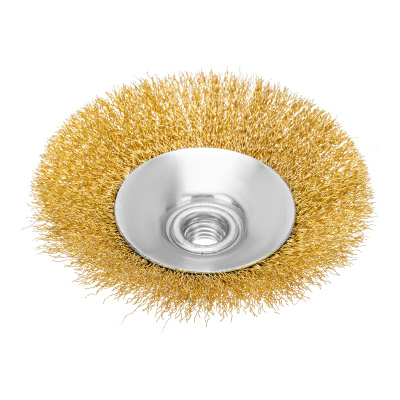 Щетка для УШМ, 125 мм, "Тарелка", витая нержавеющая проволока 0.3 мм, М14 Denzel по ценам производителя в Екатеринбурге с доставкой по всей России
