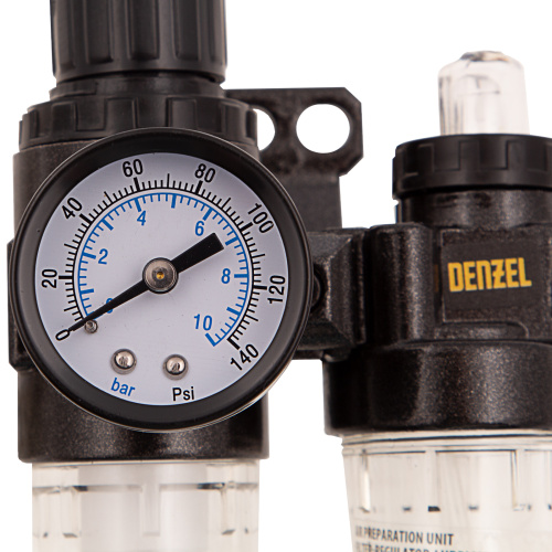 Блок подготовки воздуха регулятор-фильтр-лубрикатор FLR1500, 10 бар, 1500 л/мин, 1/4" Denzel по ценам производителя в Екатеринбурге с доставкой по всей России