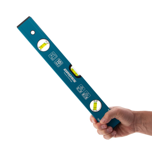 Уровень алюминиевый усиленный, 400 мм, 3 глазка Gross по ценам производителя в Екатеринбурге с доставкой по всей России