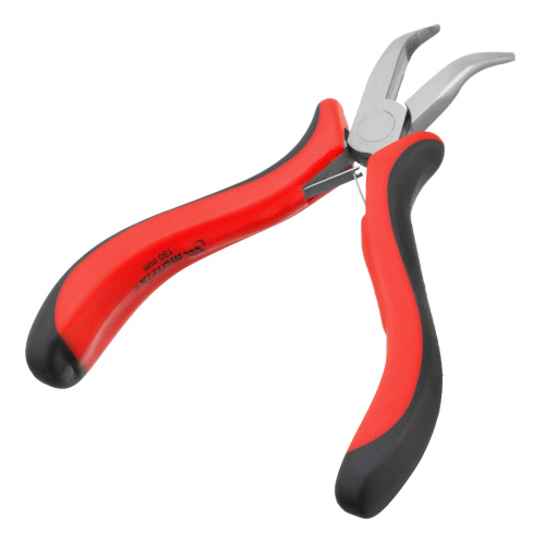Длинногубцы изогнутые Mini, 130 мм, никелированные, авторазжим, двухкомпонентные рукоятки Matrix по ценам производителя в Екатеринбурге с доставкой по всей России