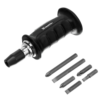 Отвертка ударно-поворотная 1/2, набор бит, 6 шт, черная ручка Профи, пластиковый бокс Matrix по ценам производителя в Екатеринбурге с доставкой по всей России