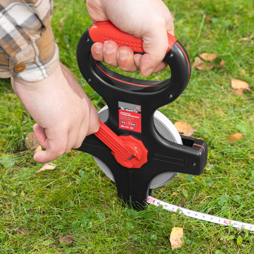 Рулетка геодезическая, 50 м х 12,5 мм, металлическая лента, открытый корпус Matrix по ценам производителя в Екатеринбурге с доставкой по всей России