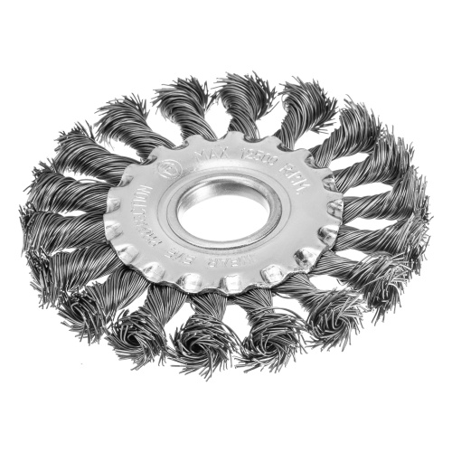 Щетка для УШМ 100 мм, посадка 22.2 мм, плоская, крученая проволока 0.5 мм Matrix по ценам производителя в Екатеринбурге с доставкой по всей России