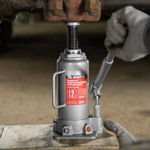 Домкрат гидравлический бутылочный, 12 т, высота подъема 230-465 мм Matrix по ценам производителя в Екатеринбурге с доставкой по всей России