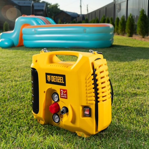 Компрессор воздушный DL1300, 10 бар, 1,3 кВт 180 л/мин 5 л, с набором аксессуаров Denzel по ценам производителя в Екатеринбурге с доставкой по всей России