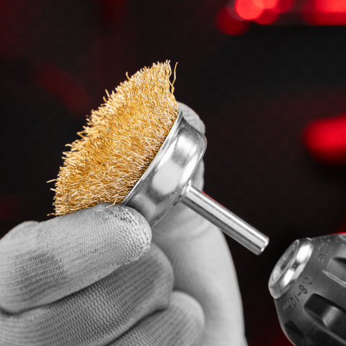 Набор щеток для дрели, 3 шт, 1 плоская, 50 мм, 2 "чашки", 25-50 мм, со шпильками Matrix по ценам производителя в Екатеринбурге с доставкой по всей России