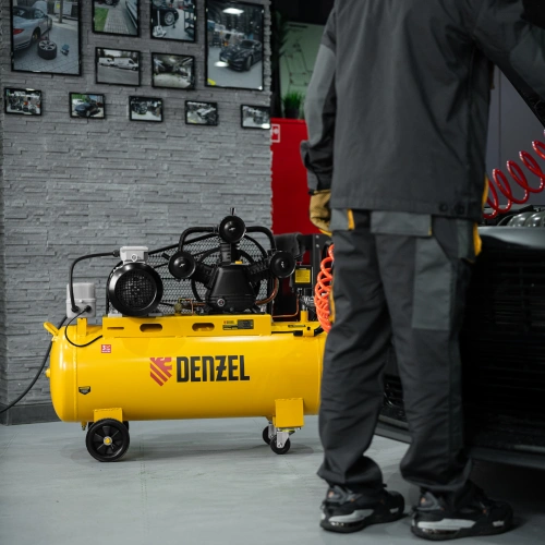 Компрессор воздушный BCW3000-T/100, ременный привод, 3.0 кВт, 100 литров, 520 л/мин Denzel по ценам производителя в Екатеринбурге с доставкой по всей России