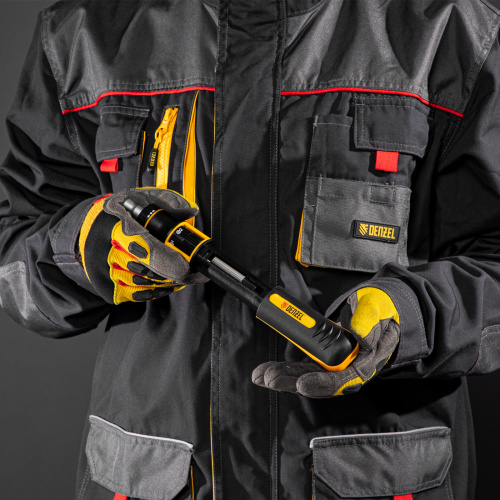 Отвертка реверсивная с револьверным механизмом, 11 шт, сталь S2  Denzel по ценам производителя в Екатеринбурге с доставкой по всей России