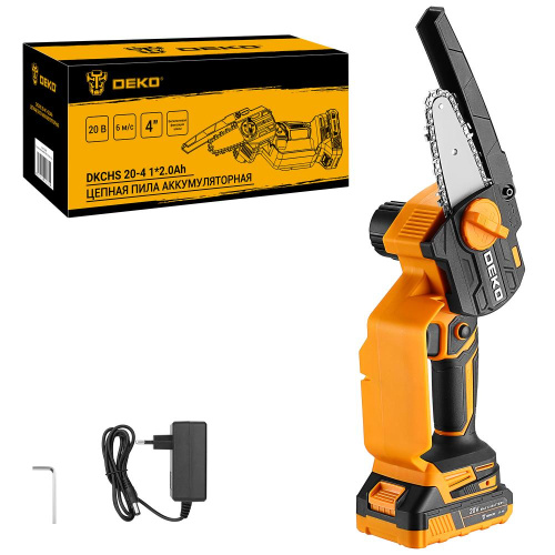 Пила цепная аккумуляторная DEKO DKCHS 20-4, 20В, 1x2.0Ач по ценам производителя в Екатеринбурге с доставкой по всей России