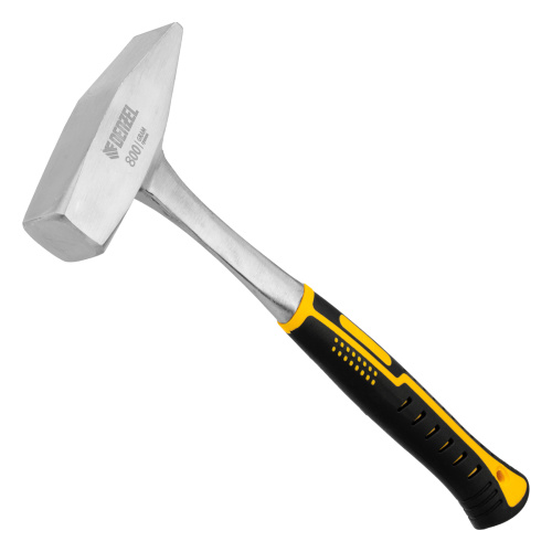 Молоток слесарный 800 г, цельнометаллический, двухкомпонентная рукоятка Denzel по ценам производителя в Екатеринбурге с доставкой по всей России