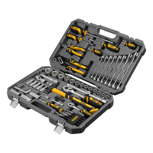Набор инструментов, 1/2", 1/4", CrV, S2, пластиковый кейс, 84 предмета Denzel по ценам производителя в Екатеринбурге с доставкой по всей России