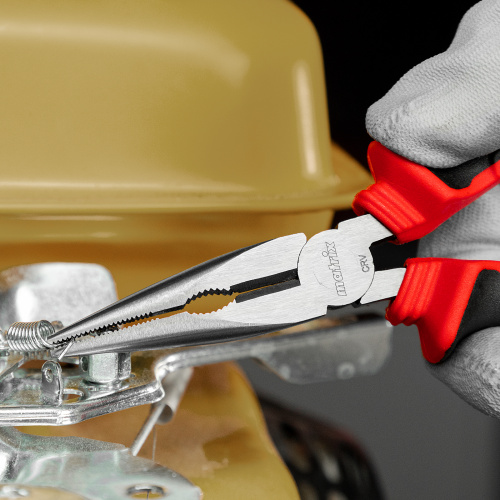 Длинногубцы прямые, 180 мм, хром-ванадий, двухкомпонентные рукоятки Matrix по ценам производителя в Екатеринбурге с доставкой по всей России