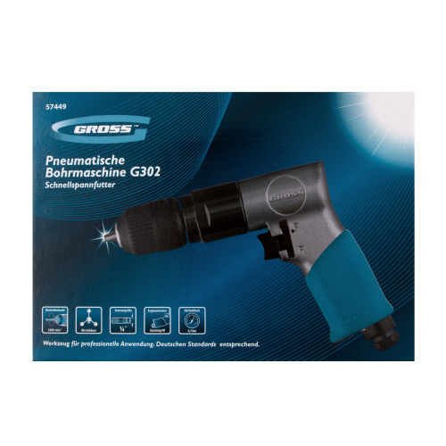 Дрель пневматическая G302, 3/8, 1800 об/мин, патрон 10 мм Gross по ценам производителя в Екатеринбурге с доставкой по всей России