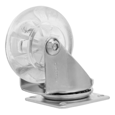 Колесо ПУ прозрачное поворотное d-50 мм, крепление платформенное Сибртех по ценам производителя в Екатеринбурге с доставкой по всей России