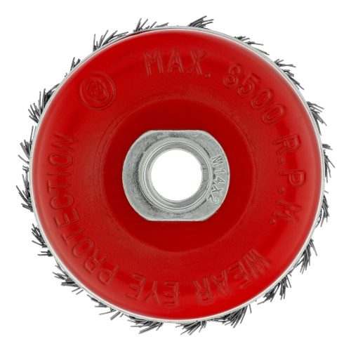 Щетка для УШМ Heavy Duty, 80 мм, М14, "чашка", крученая проволока 0.5 мм Matrix по ценам производителя в Екатеринбурге с доставкой по всей России