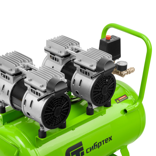 Компрессор безмаслянный малошумный МБ 2000/50, 2000 Вт, 50л, 300 л/мин Сибртех по ценам производителя в Екатеринбурге с доставкой по всей России