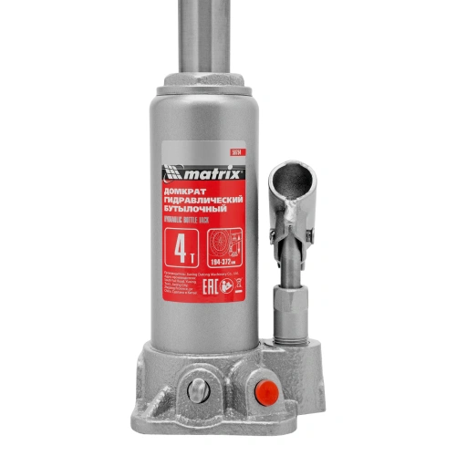 Домкрат гидравлический бутылочный, 4 т, высота подъема 194-372 мм, в пластиковый кейсе Matrix по ценам производителя в Екатеринбурге с доставкой по всей России