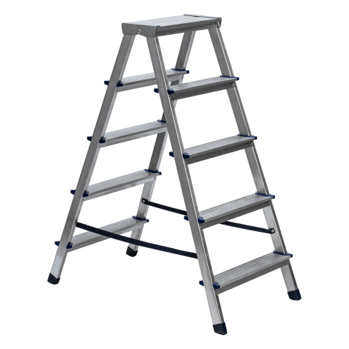 Стремянка двусторонняя 5 ступеней, алюминиевая, Сибртех по ценам производителя в Екатеринбурге с доставкой по всей России