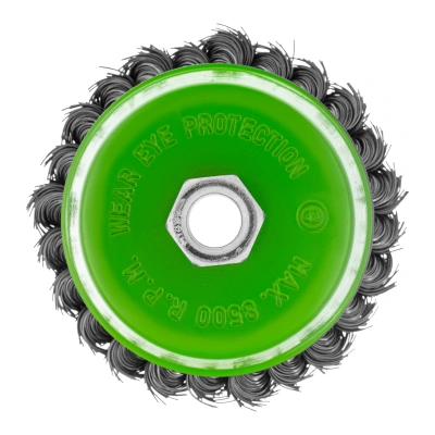 Щетка для УШМ, 100 мм, М14, "чашка", крученая металлическая проволока Сибртех по ценам производителя в Екатеринбурге с доставкой по всей России