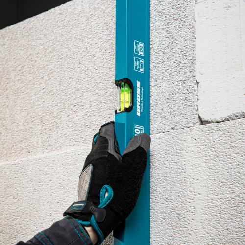 Уровень алюминиевый усиленный, 800 мм, 3 глазка Gross по ценам производителя в Екатеринбурге с доставкой по всей России