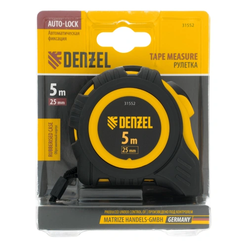 Рулетка 5м х 25мм, обрезиненный корпус, автоматическая фиксация Denzel по ценам производителя в Екатеринбурге с доставкой по всей России