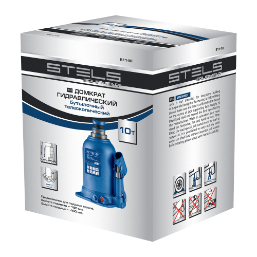 Домкрат гидравлический бутылочный телескопический, 10 т, подъем 180-450 мм Stels по ценам производителя в Екатеринбурге с доставкой по всей России