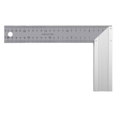 Угольник стальной 250 мм, нержавеющая сталь, градуировка, алюминиевое основание Denzel по ценам производителя в Екатеринбурге с доставкой по всей России