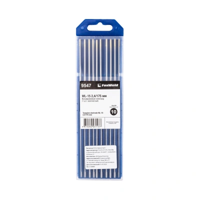 Вольфрамовый электрод WL-15 2,4мм / 175мм (1шт. золотистый) FoxWeld купить в Москве с доставкой по всей России | ProtosMarket.ru