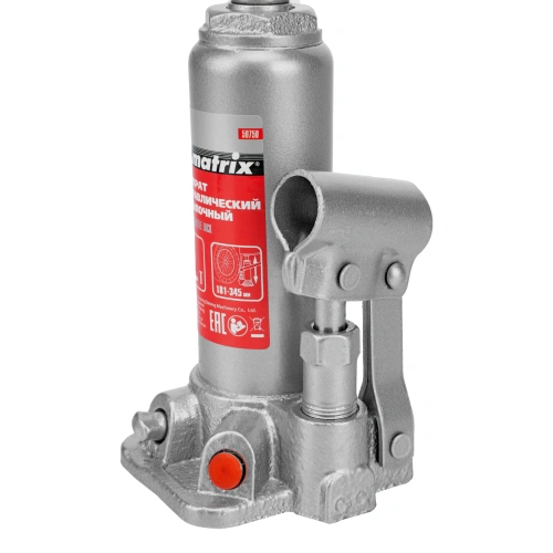 Домкрат гидравлический бутылочный, 2 т, высота подъема 181-345 мм, в пластиковый кейсе Matrix по ценам производителя в Екатеринбурге с доставкой по всей России