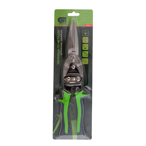 Ножницы по металлу, удлиненные, 285 мм, пряморежущие, двухкомпонентные обрезиненные рукоятки Сибртех по ценам производителя в Екатеринбурге с доставкой по всей России