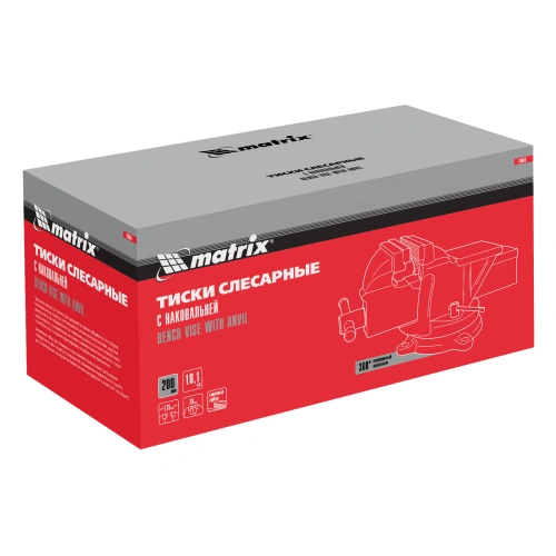 Тиски слесарные, 200 мм, поворотные, с наковальней Matrix по ценам производителя в Екатеринбурге с доставкой по всей России