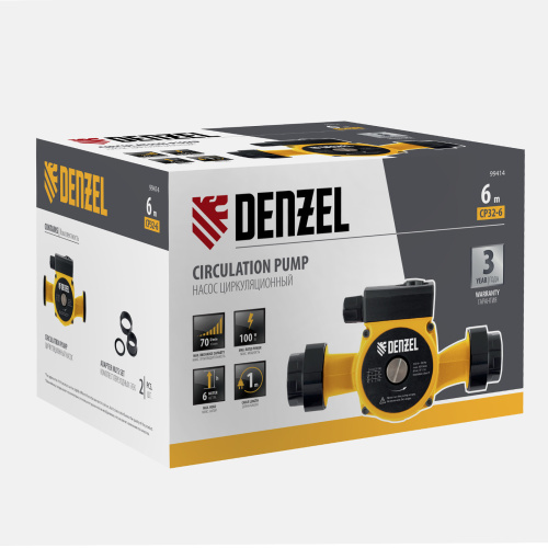 Циркуляционный насос CP32-6, напор 6 м, 70 л/мин, 1 м кабель, монт. длина 180 мм Denzel по ценам производителя в Екатеринбурге с доставкой по всей России