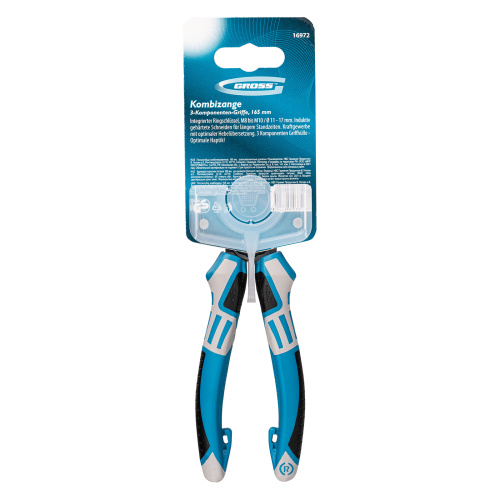 Плоскогубцы комбинированные 165 мм, трехкомпонентные рукоятки Gross по ценам производителя в Екатеринбурге с доставкой по всей России
