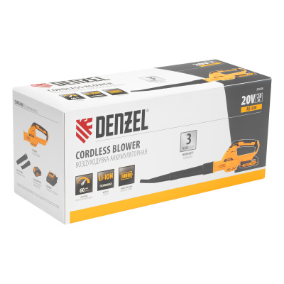Воздуходувка аккумуляторная, AB-500, 60 м/с, 500 м3/ч, Li-Ion, 20 В Denzel по ценам производителя в Екатеринбурге с доставкой по всей России