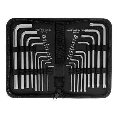Набор ключей имбусовых HEX-Torx , 18 шт: HEX 1.5-10 мм, T10-T50, CrV, удлиненных, с сатиновым покрытием Matrix по ценам производителя в Екатеринбурге с доставкой по всей России
