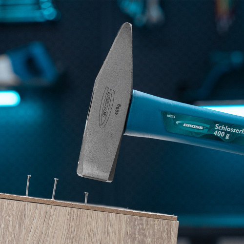 Молоток слесарный, 400 г, квадратный боек, фибергласовая обрезиненная рукоятка Gross по ценам производителя в Екатеринбурге с доставкой по всей России