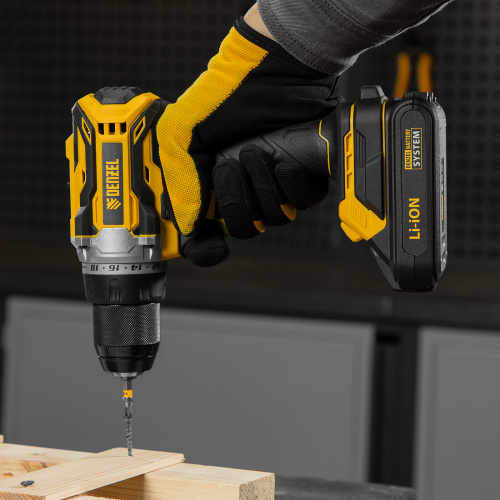 Дрель-шуруповерт аккумуляторная, бесщет. BLDL-18-02 Li-Ion, 18 В Denzel по ценам производителя в Екатеринбурге с доставкой по всей России