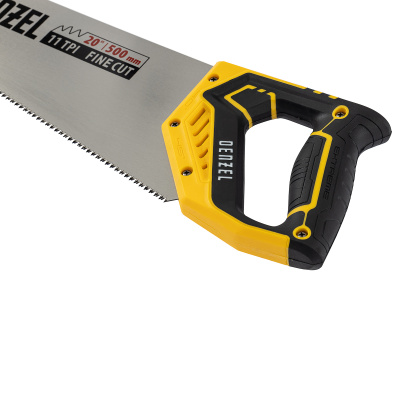 Ножовка по дереву, 500 мм, 9 TPI, зуб 3D, двухкомпонентная рукоятка Denzel по ценам производителя в Екатеринбурге с доставкой по всей России