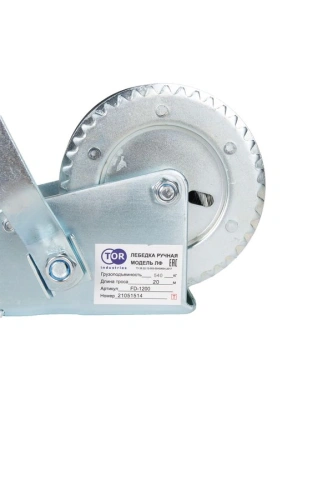 Лебедка ручная барабанная с тросом  500кг  20м оцинкованная TOR FD по ценам производителя в Екатеринбурге с доставкой по всей России