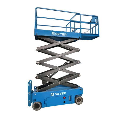 Самоходный ножничный подъемник с выдвижной платформой SKYER PL1435 по ценам производителя в Екатеринбурге с доставкой по всей России
