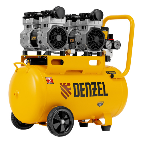 Компрессор безмасляный, малошумный DLS 1500/50, 1500 ВТ, 2x750, 50 л, 260 л/мин Denzel по ценам производителя в Екатеринбурге с доставкой по всей России
