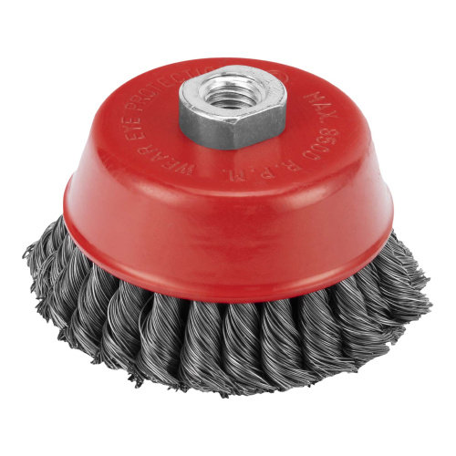 Щетка для УШМ, 100 мм, М14, "чашка", двухрядная, крученая проволока 0.35 мм Matrix по ценам производителя в Екатеринбурге с доставкой по всей России