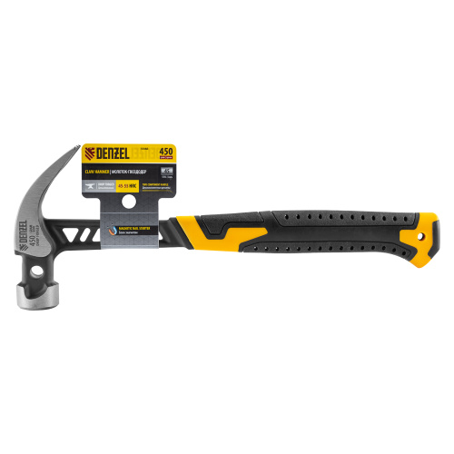 Молоток-гвоздодер 450 г, цельнокованый,боек с магнитом, двухкомп. обрезин. рук-ка Denzel по ценам производителя в Екатеринбурге с доставкой по всей России