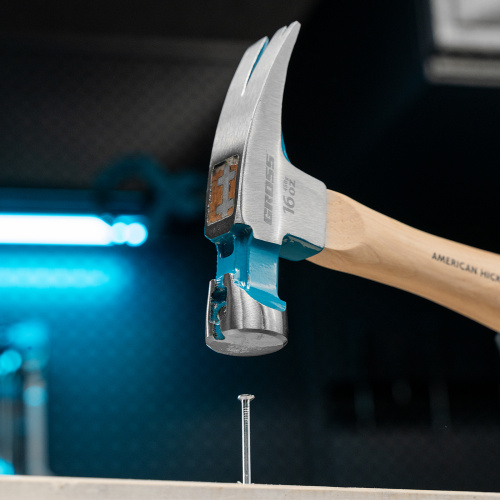 Молоток-гвоздодер, 450 г, угол 75, магнит, обрезиненная рукоятка American hickory GROSS по ценам производителя в Екатеринбурге с доставкой по всей России