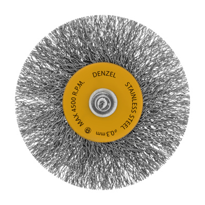 Набор щеток для дрели, 5 Плоских 25-38-50-63-75 мм, шпилька, нерж. вит. проволока Denzel по ценам производителя в Екатеринбурге с доставкой по всей России