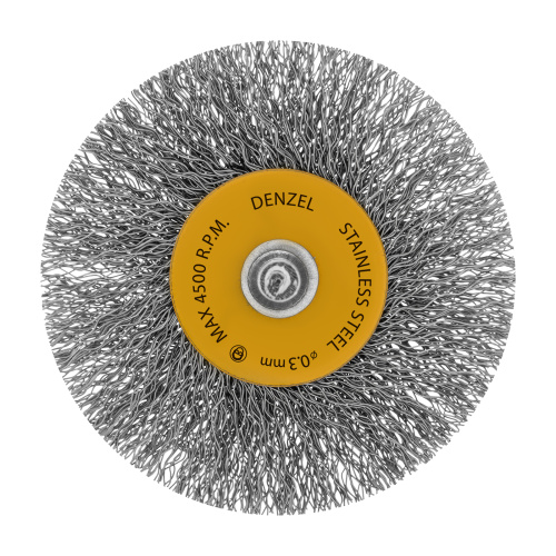 Набор щеток для дрели, 5 Плоских 25-38-50-63-75 мм, шпилька, нерж. вит. проволока Denzel по ценам производителя в Екатеринбурге с доставкой по всей России