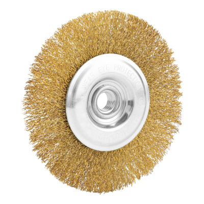 Щетка для УШМ, 125 мм, М14, плоская, латунированная витая проволока Matrix по ценам производителя в Екатеринбурге с доставкой по всей России